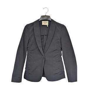 Lanvin Blazer‎ Women’s Size 38 Black Ruched Sides Éte 2013 Blazer Jacket